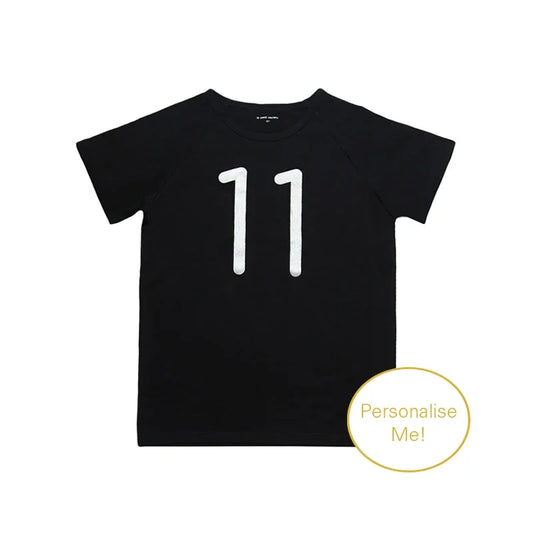 Number 11 Tee in Black/Silver by Le Petit Society — image 2