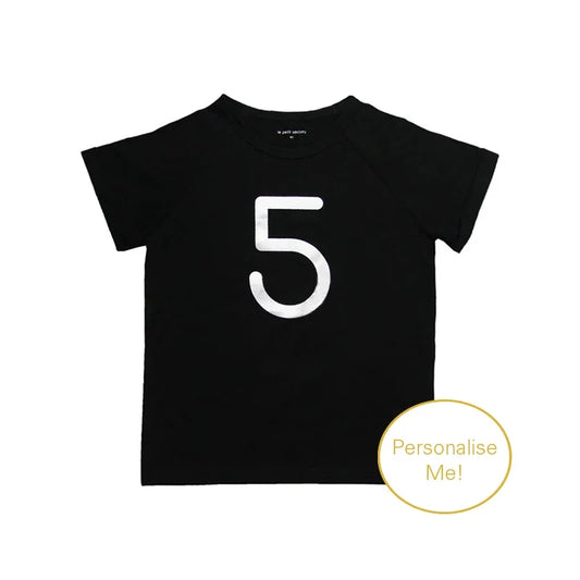 Number 5 Tee in Black/Silver by Le Petit Society — image 2