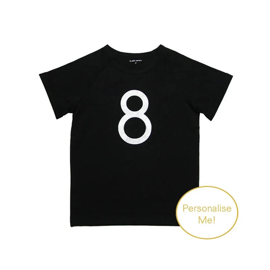 Number 8 Tee in Black/Silver by Le Petit Society — image 2