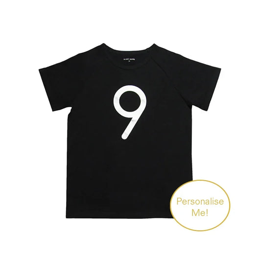 Number 9 Tee in Black/Silver by Le Petit Society — image 2