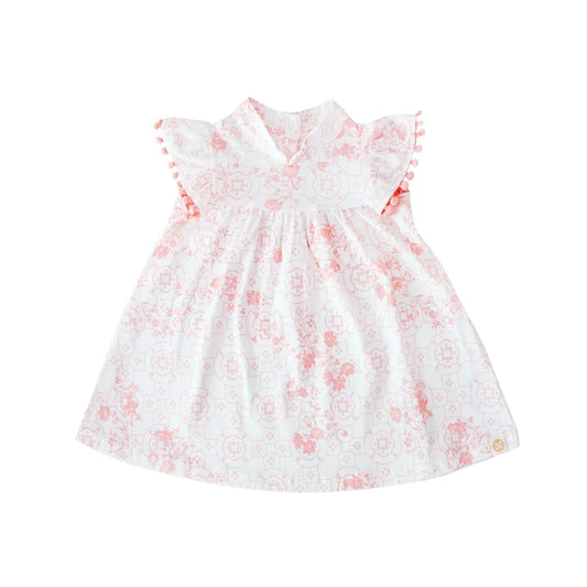 Chinese Motif Series - Baby Girl Dress in Pink Floral Motif by Le Petit Society — image 2