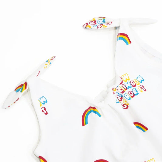 Made For Play in Baby Girl Rainbow Bubble Romper by Le Petit Society — image 2
