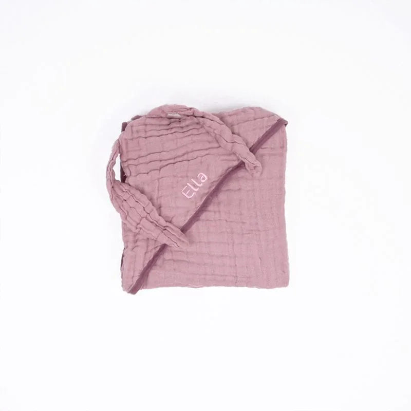Bath Cape - Bunny in Dusty Pink (Personalisable) by Le Petit Society — image 4