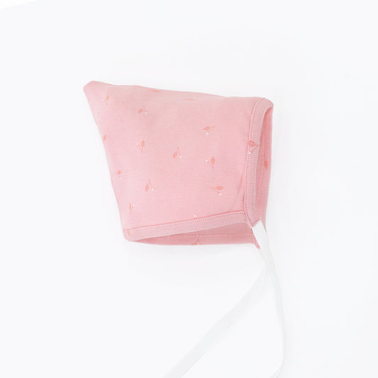 Organic Baby Bonnet Hat in Flower Bud Print by Le Petit Society — image 2