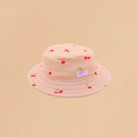 Kids Bucket Hat in Cherry Print by Le Petit Society — image 2