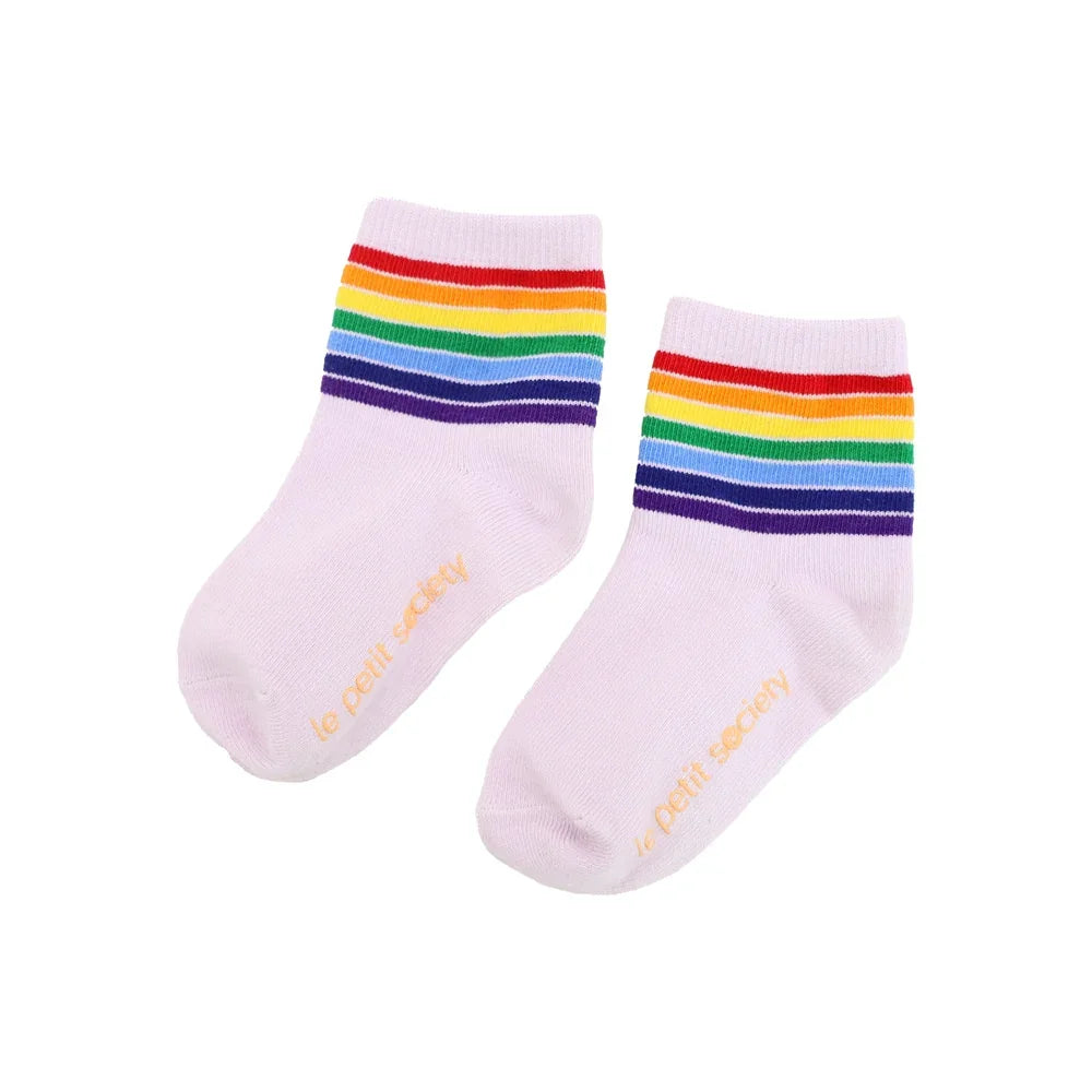 Rainbow Series - Kids Crew Socks in Lilac by Le Petit Society — image 10