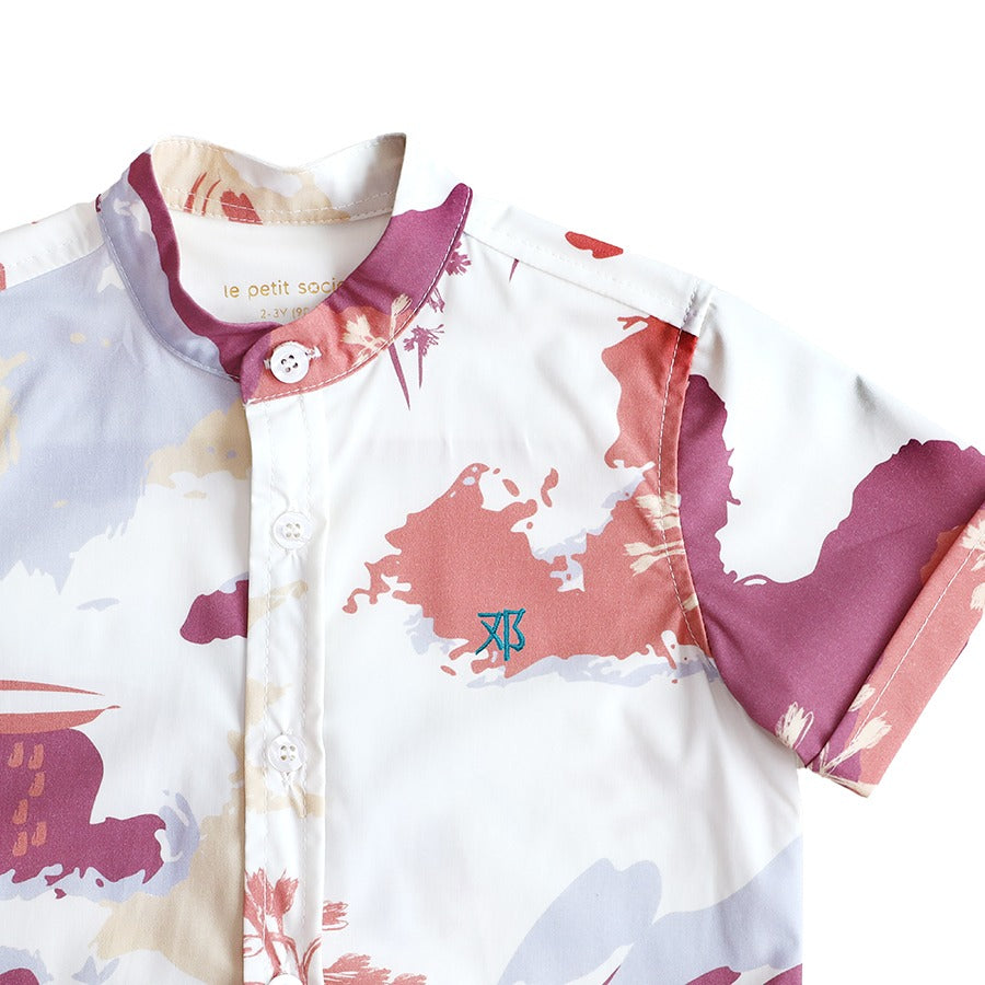Heritage Series - Boys Shirt in MBS Sunset Skyline Print by Le Petit Society — image 7