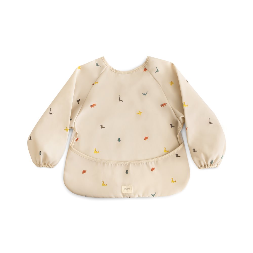 Long Sleeve Bib in Dinos by Mushie