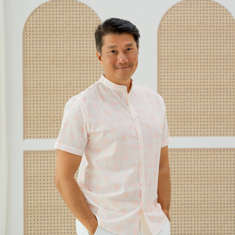 Chinese Motif Series - Men's Shirt in Pink Motif (Classic Fit) by Le Petit Society — image 11