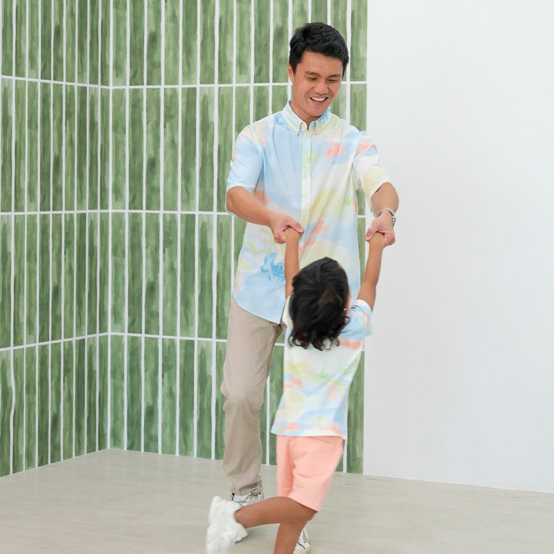 Heritage Series - Boys Jersey Shirt in MBS Watercolour Print by Le Petit Society — image 6