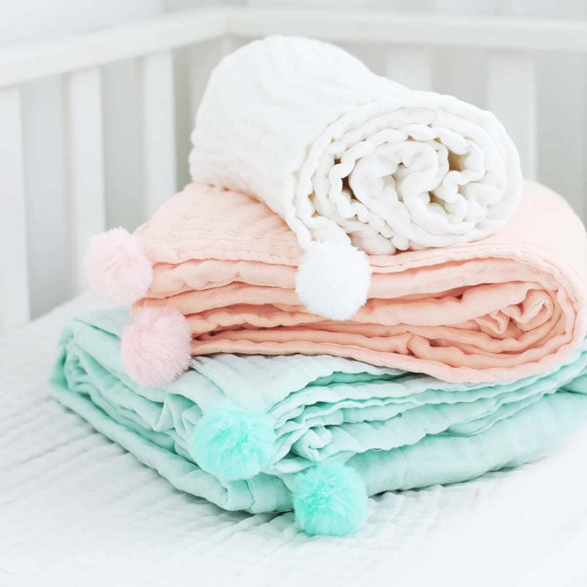 Keepsake Kids/Adult Single Blanket in Mint (Personalisable) by Le Petit Society — image 4