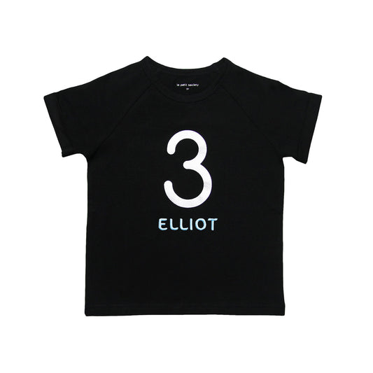 Number 3 Tee in Black/Silver by Le Petit Society — image 2