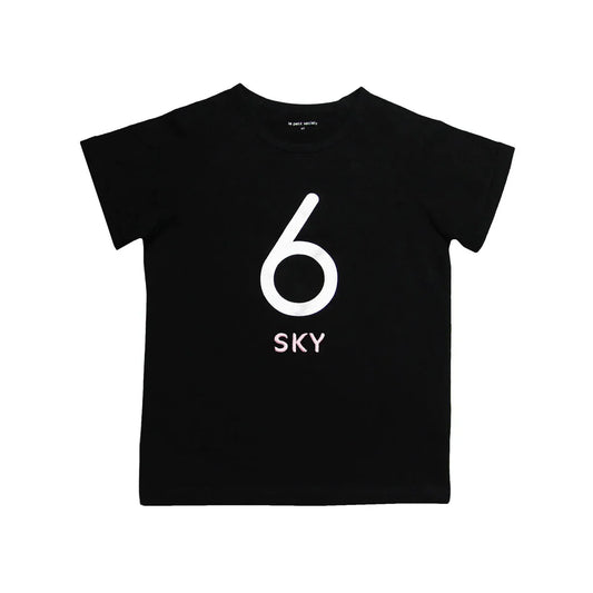 Number 6 Tee in Black/Silver by Le Petit Society — image 2