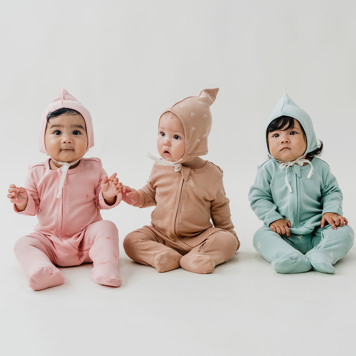 Organic Baby Bonnet Hat in Rainbow Print by Le Petit Society — image 9