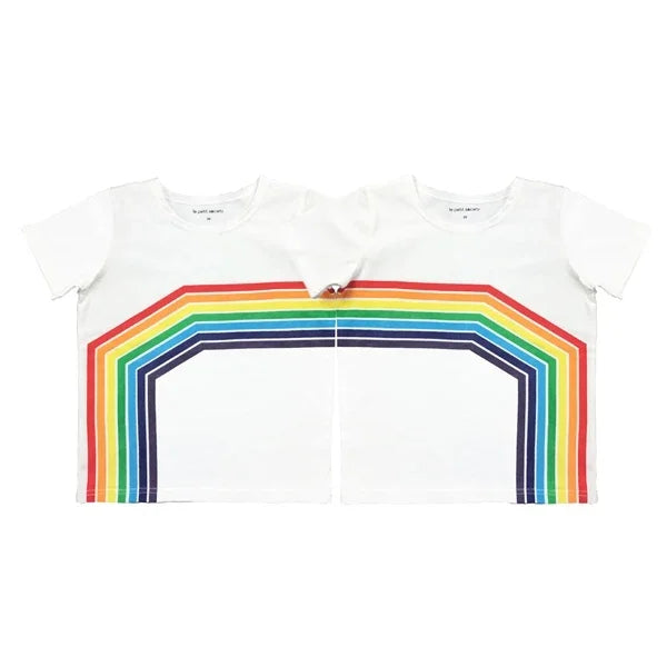 Rainbow Series - Kids Tee in White (Left Arc) by Le Petit Society — image 8
