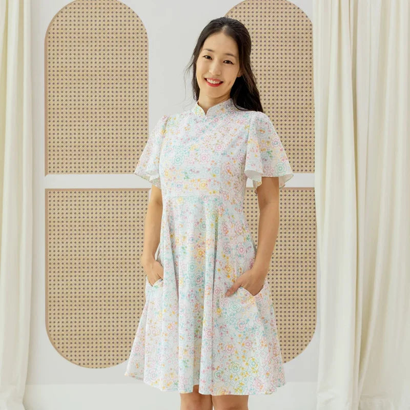 Chinese Motif Series - Ladies Dress in Pastel Rainbow Motif by Le Petit Society — image 11