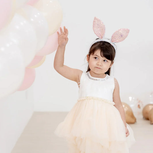 *New* Sequin Bunny Headband in White by Le Petit Society — image 2
