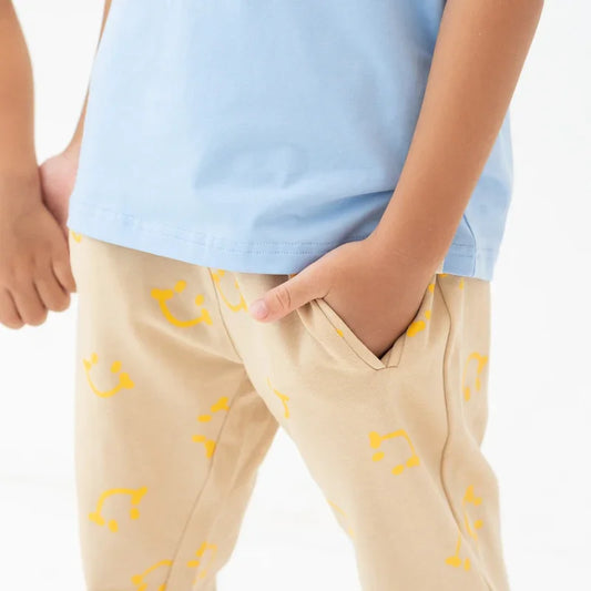 Made For Play - Kids Jogger Pants in Smiley Print by Le Petit Society — image 2