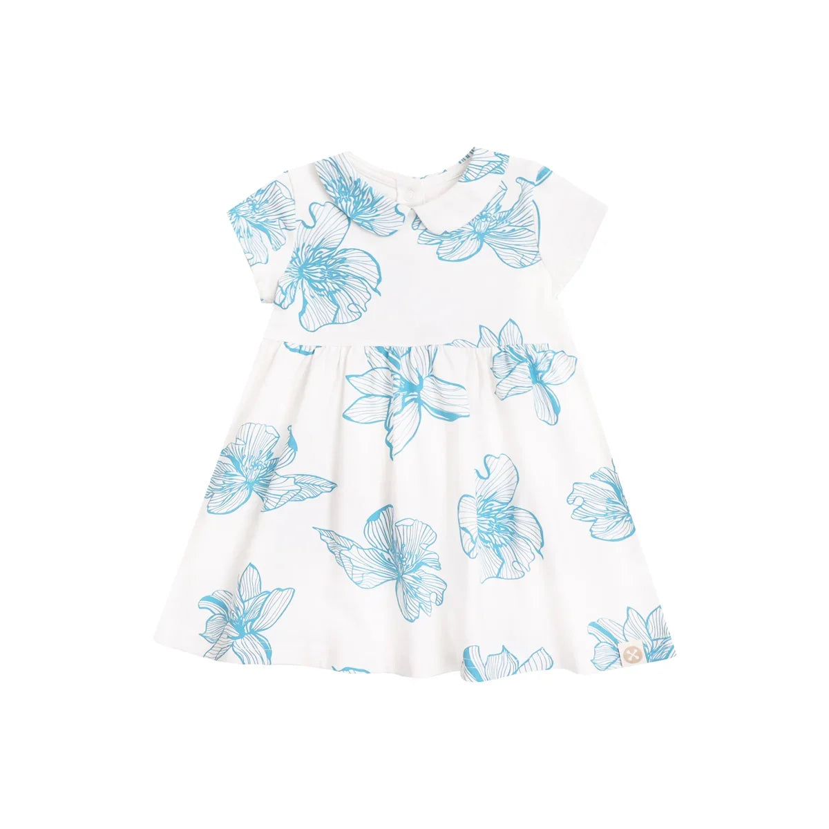 Spring Series - Baby Girl Jersey Dress in White Magnolia by Le Petit Society — image 11