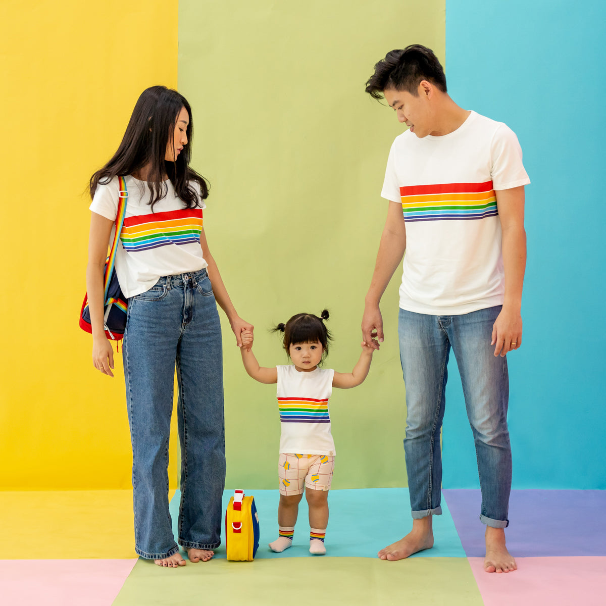 Rainbow Series - Adult Ladies Tee in White by Le Petit Society — image 5