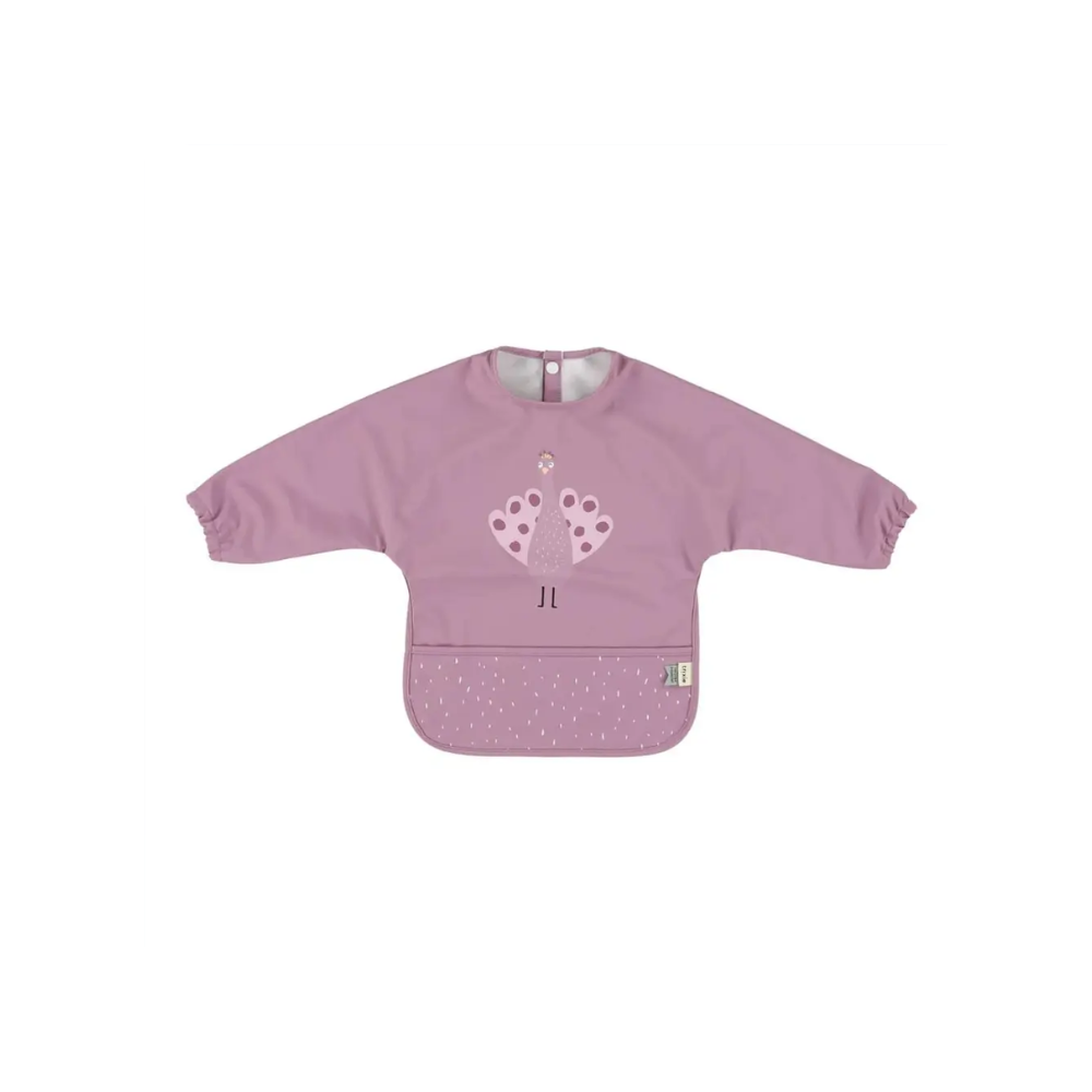 Waterproof Long Sleeve Bib - Mrs Peacock by Trixie by Le Petit Society