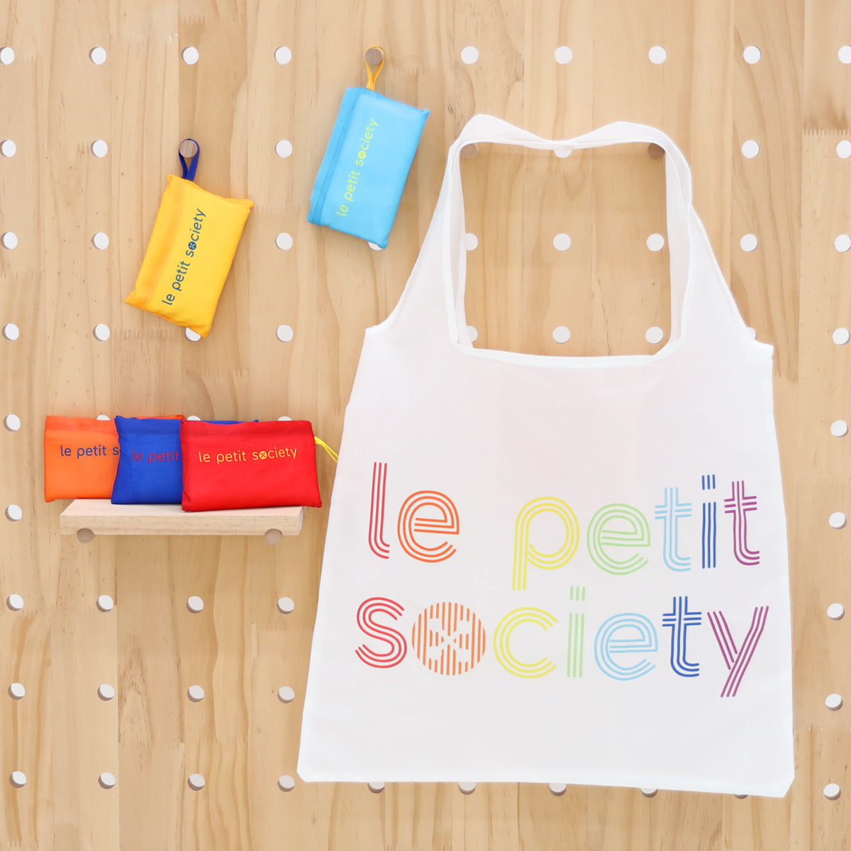 Rainbow Logo Tote Bag with Cyan Pocket by Le Petit Society — image 3