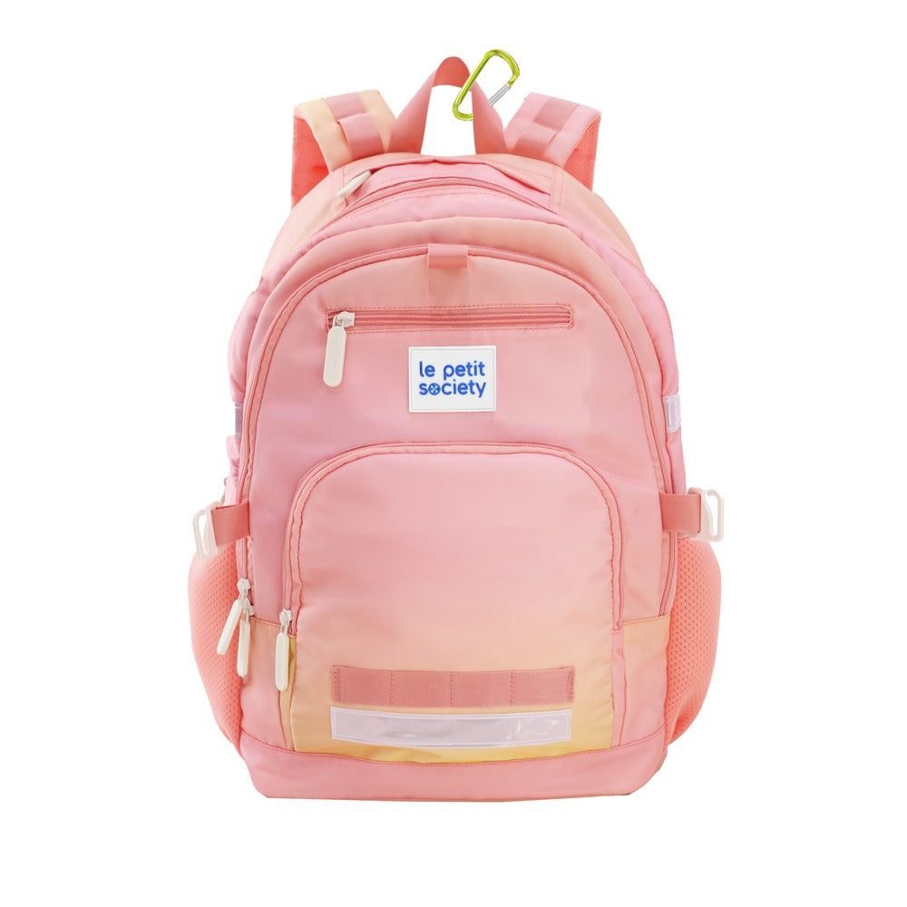 The LPS Kids Double Pocket School Bag in a pink and yellow ombre.