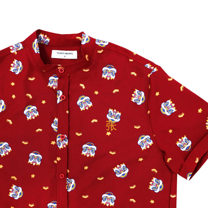 Lion Dance Series - Men’s Shirt in Red (Classic Fit) by Le Petit Society — image 5