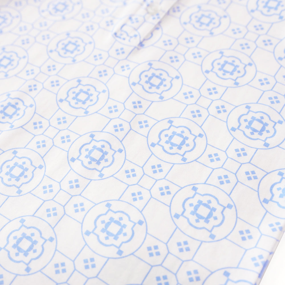 Chinese Motif Series - Boys Jersey Shirt in Blue Motif by Le Petit Society — image 4