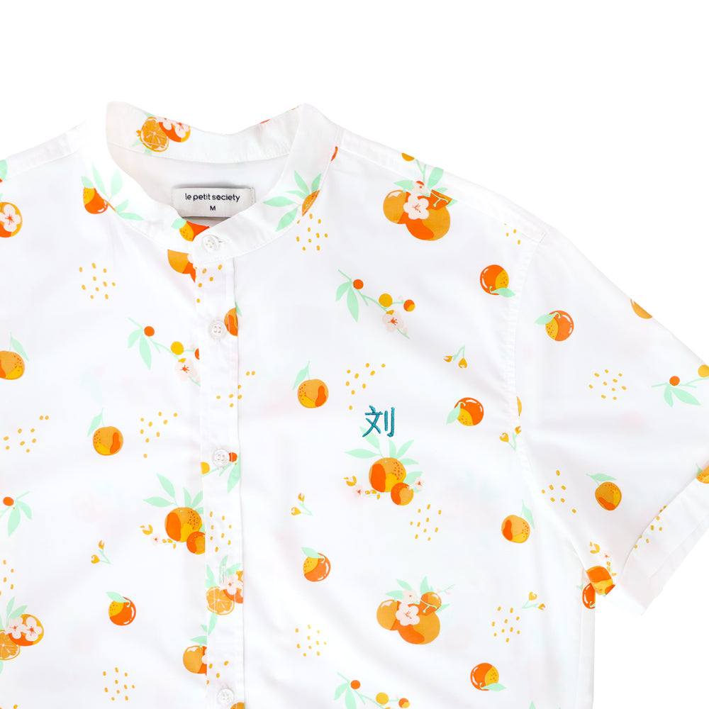 Mandarin Orange Series in Men’s Shirt In White (Classic Fit) by Le Petit Society — image 2