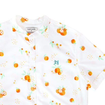Mandarin Orange Series in Men’s Shirt In White (Classic Fit) by Le Petit Society — image 2