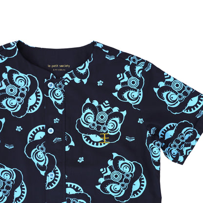 Lion Dance Series - Boys Shirt in Navy by Le Petit Society — image 3