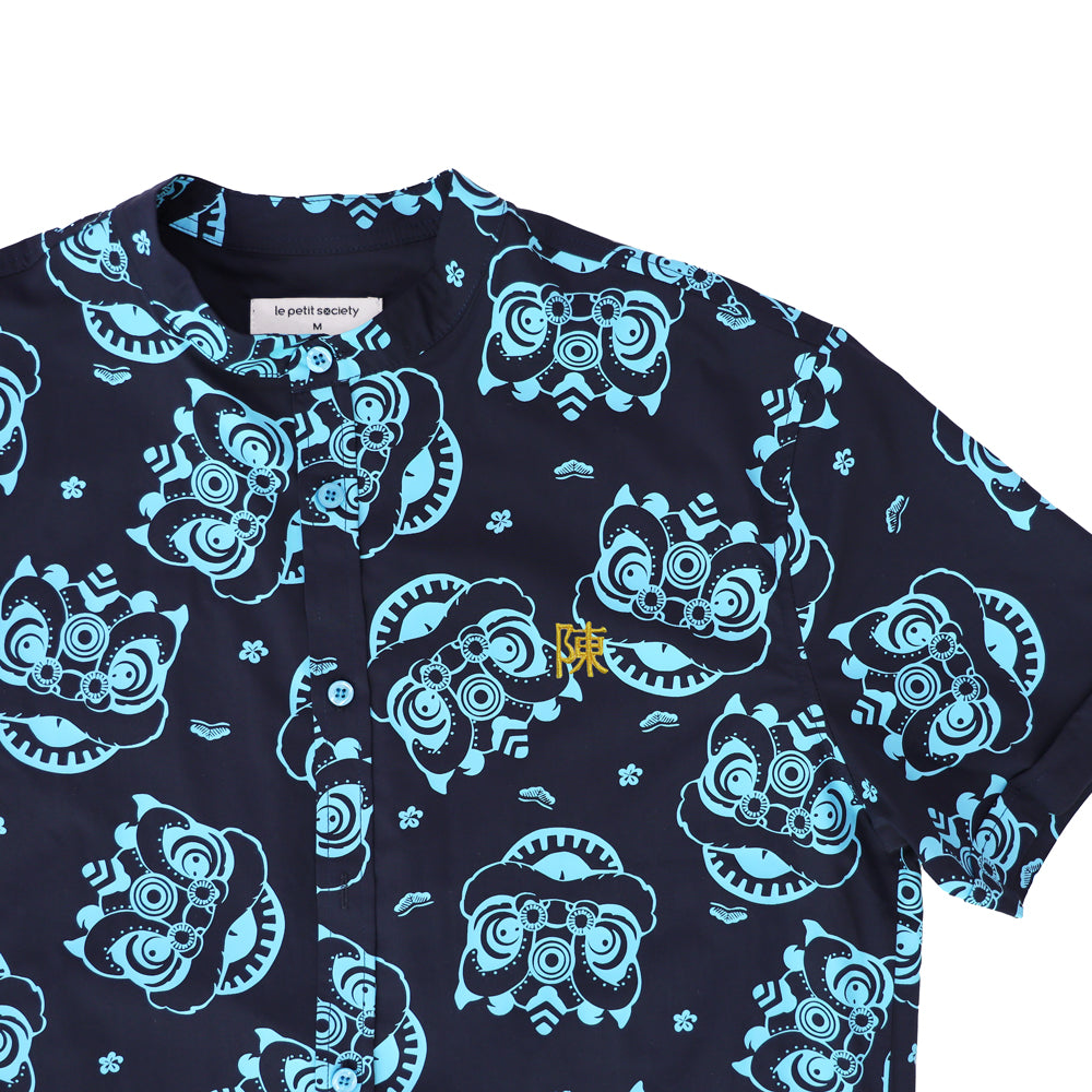 Lion Dance Series - Men’s Shirt in Navy (Classic Fit) by Le Petit Society — image 5