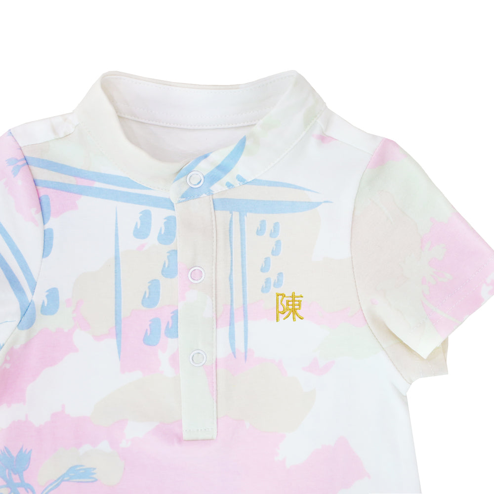 Heritage Series - Baby Boy Jersey Romper in MBS Skyline Print by Le Petit Society — image 5