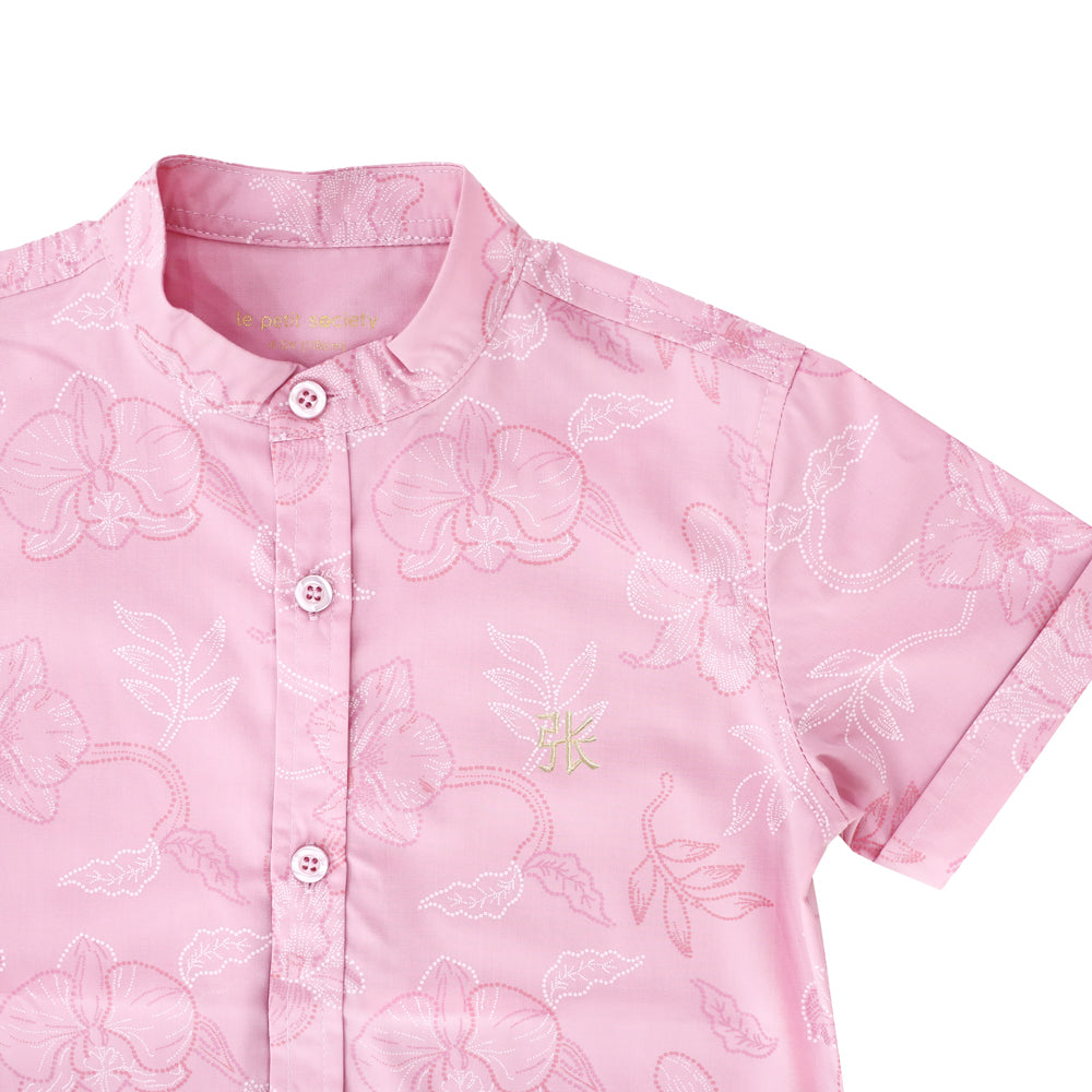 Heritage Series - Boys Shirt in Pink Orchid Print by Le Petit Society — image 4