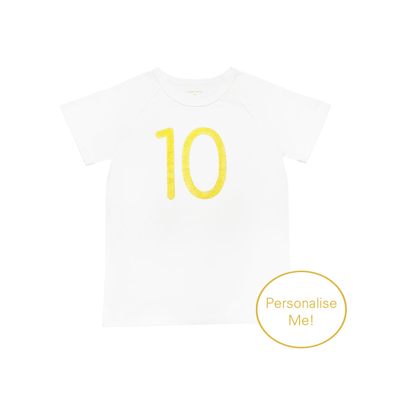 Number 10 Tee in White/Gold by Le Petit Society — image 2