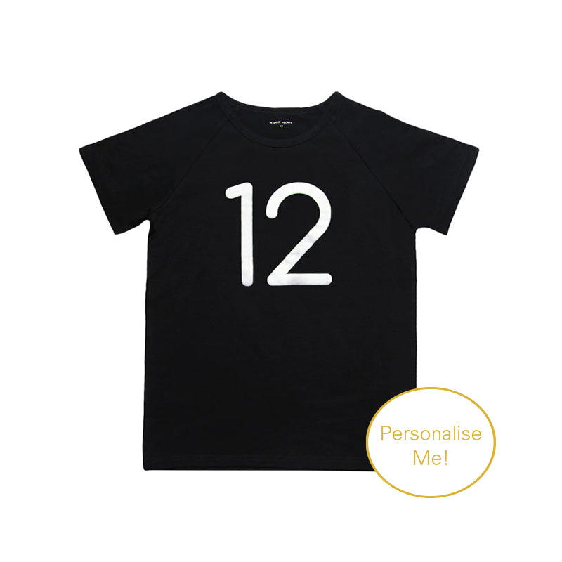 Number 12 Tee in Black/Silver by Le Petit Society — image 2