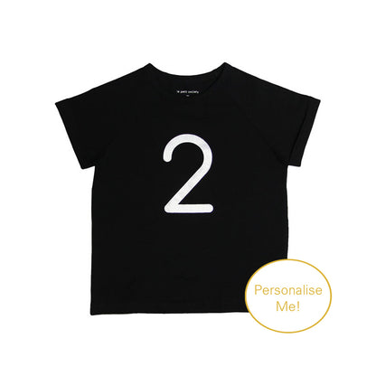 Number 2 Tee in Black/Silver by Le Petit Society — image 2