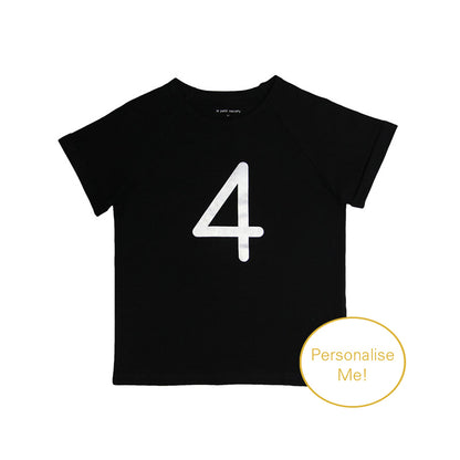 Number 4 Tee in Black/Silver by Le Petit Society — image 3