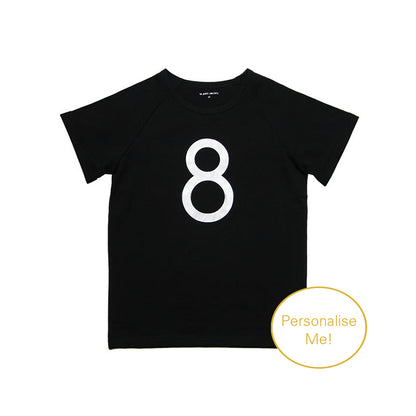Number 8 Tee in Black/Silver by Le Petit Society — image 2