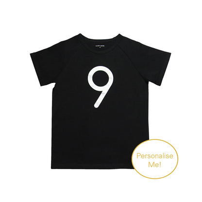 Number 9 Tee in Black/Silver by Le Petit Society — image 2