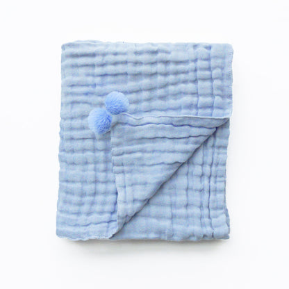 Keepsake Kids/Adult Single Blanket in Baby Blue (Personalisable) by Le Petit Society — image 2