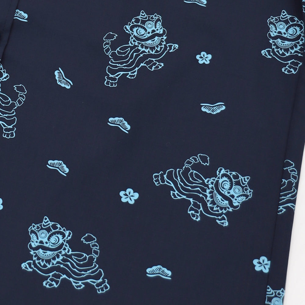 Lion Dance Series - Men's Shirt in Navy Lion Print (Classic Fit) by Le Petit Society — image 5
