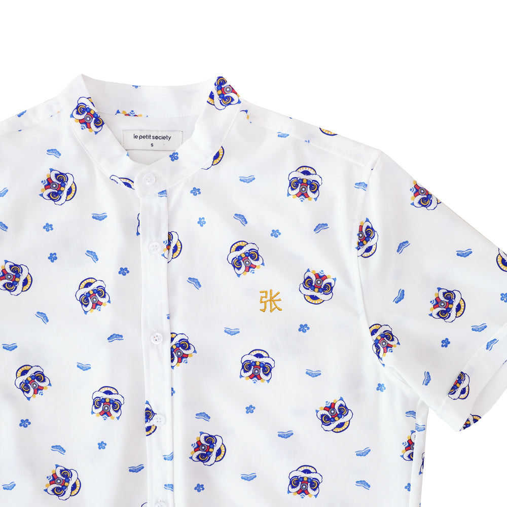Lion Dance Series - Men's Shirt in White (Classic Fit) by Le Petit Society — image 4
