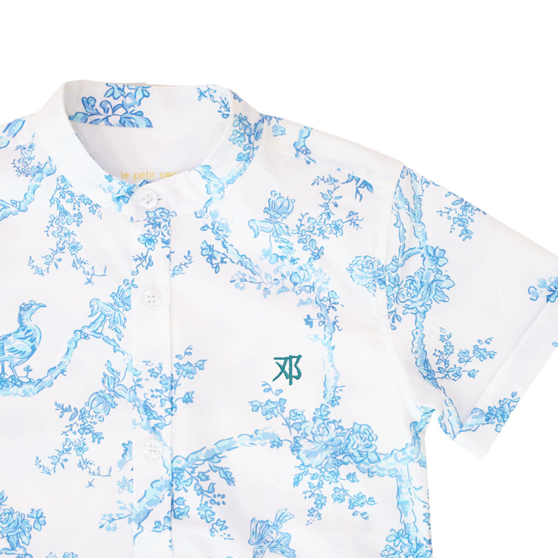 Heritage Series - Boys Shirt in Floral Porcelain Print by Le Petit Society — image 5