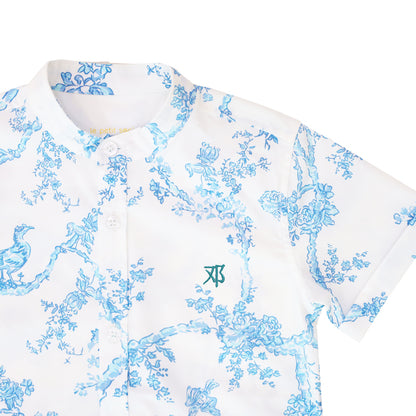Heritage Series - Boys Shirt in Floral Porcelain Print by Le Petit Society — image 5