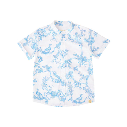 Heritage Series - Boys Shirt in Floral Porcelain Print by Le Petit Society — image 6