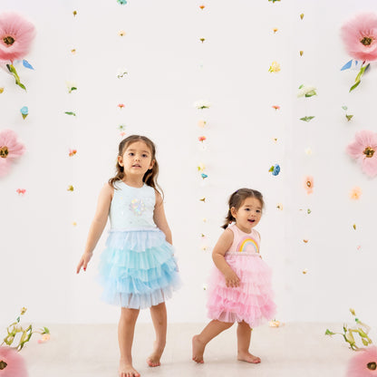 Party Series - Seashell Tiered Dress in Mint by Le Petit Society — image 2