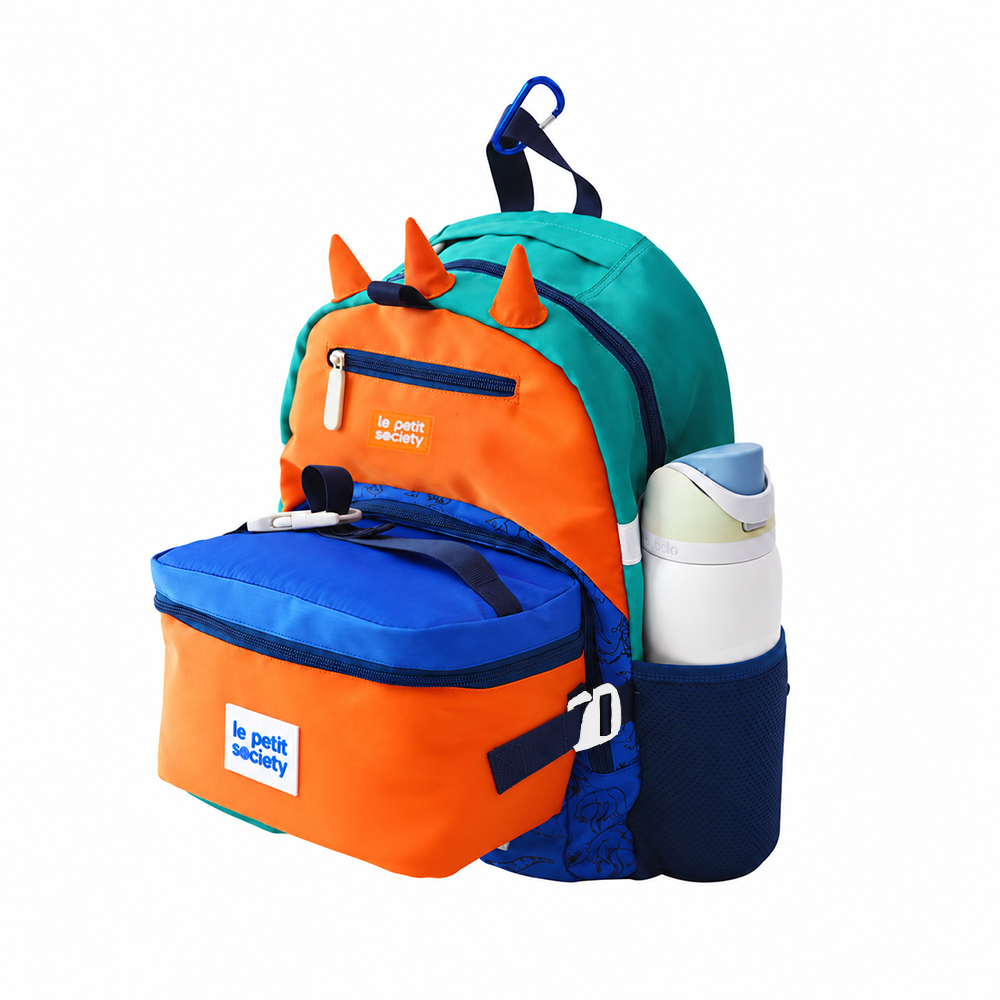Essential School Bundle - Dino Single Pocket Backpack, Munch Bag & Pencil Case (7-10Y)