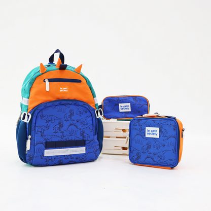 Essential School Bundle - Dino Single Pocket Backpack, Munch Mini & Pencil Case (7-10Y)